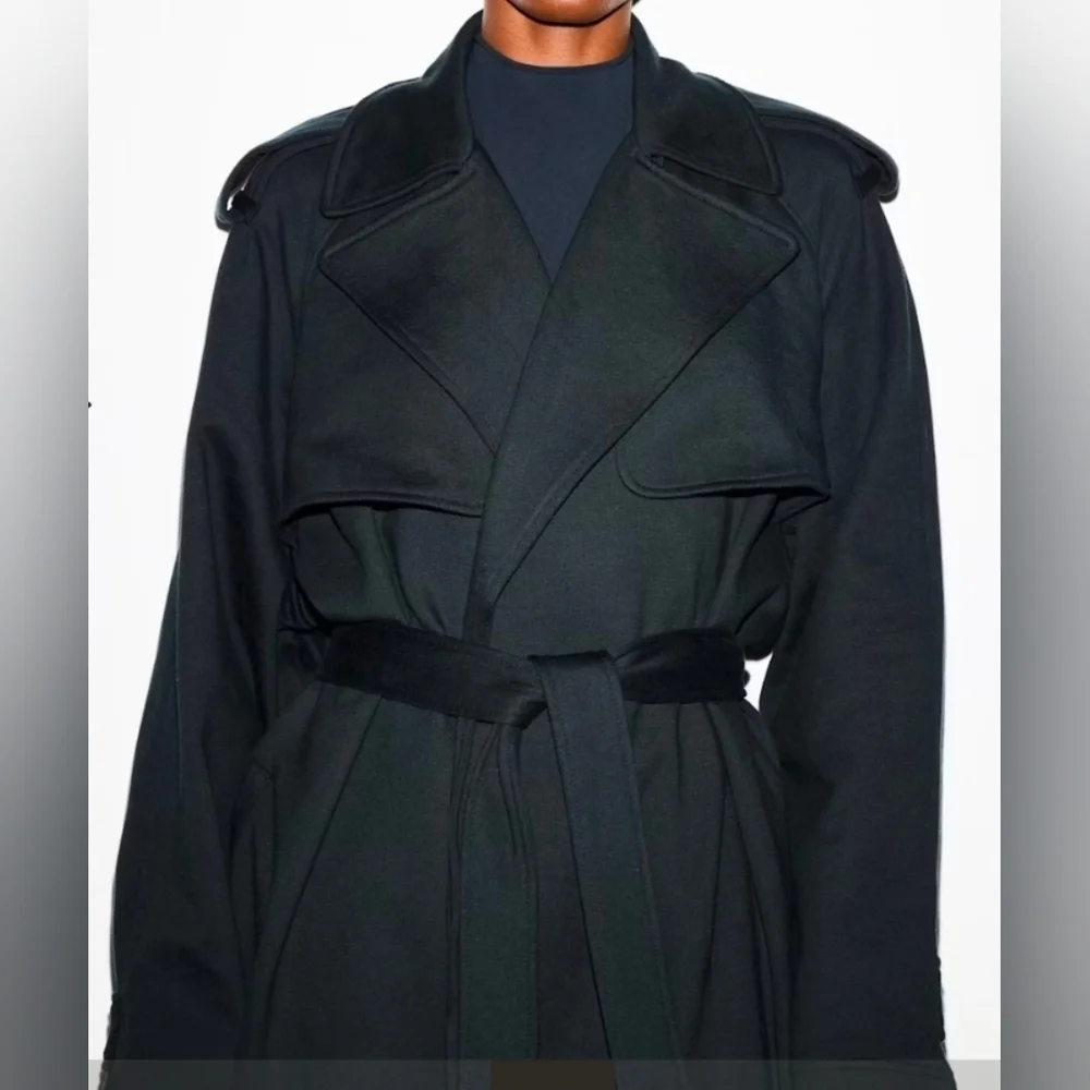 NWT SKIMS Boyfriend Fleece Oversized Trench Coat - Picture 6 of 9